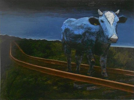 Blue Cow at Dusk by Nate Geare