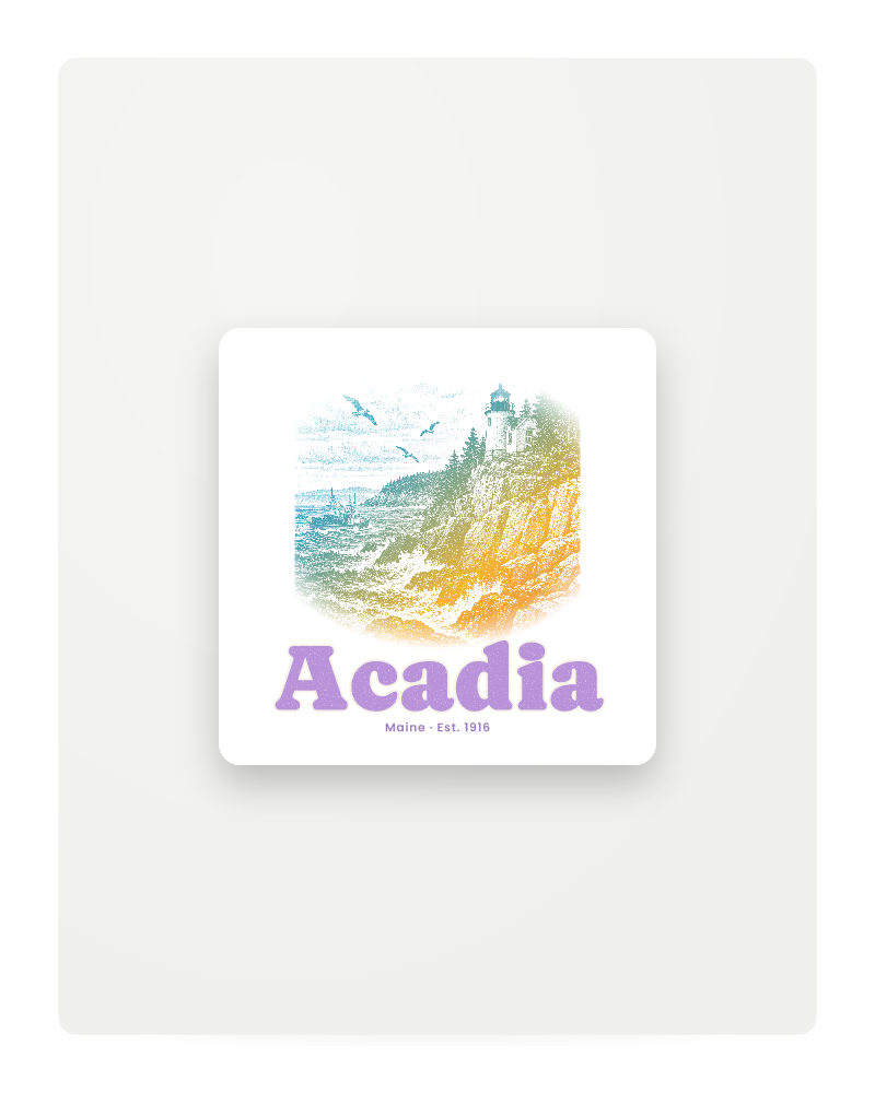 Acadia Bass Harbor Light Fridge Magnet