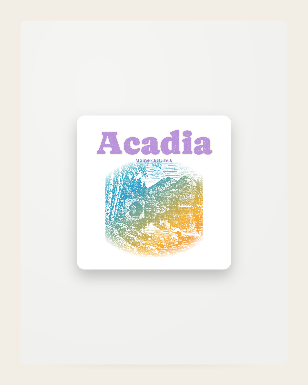 Acadia Jordan Pond Fridge Magnet in White