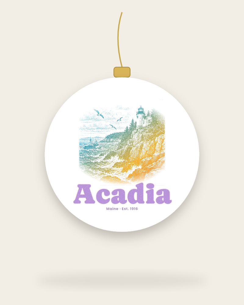Acadia Bass Harbor Light Ceramic Ornament