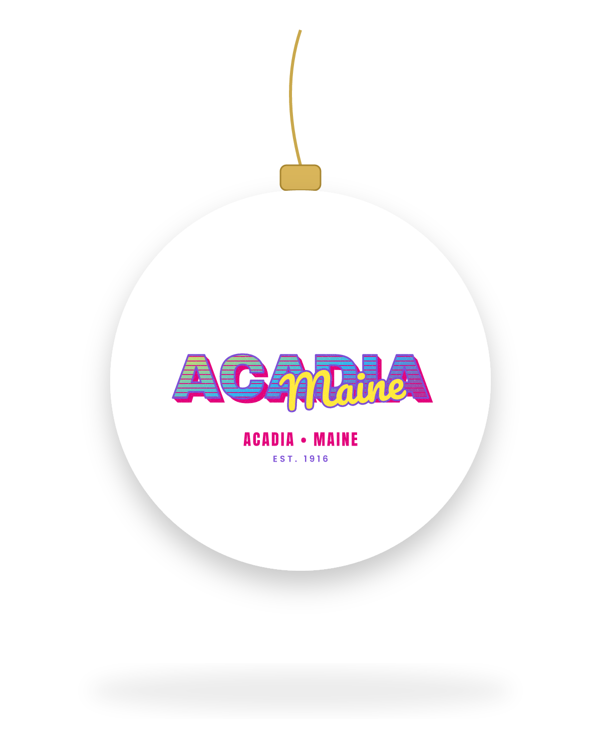 Acadia Music TV Ceramic Ornament in White