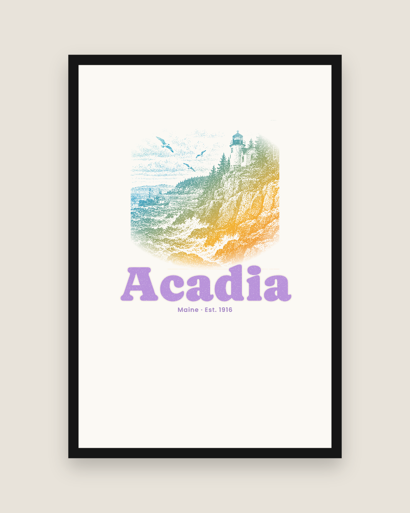 Acadia Bass Harbor Light Matte Poster