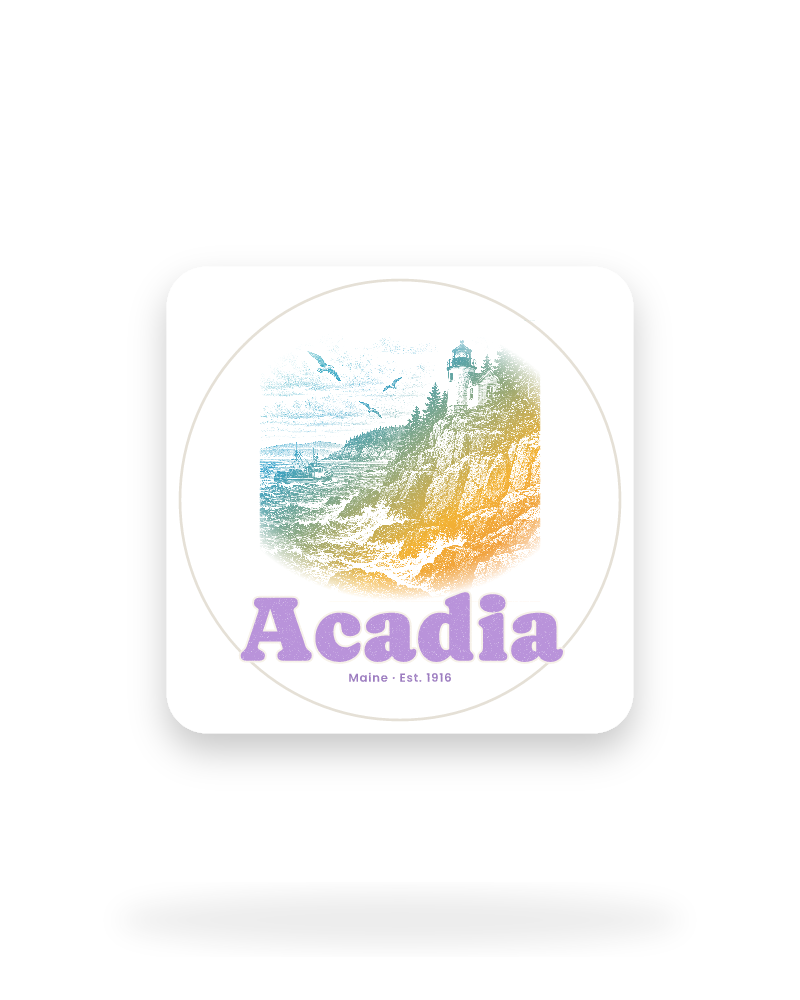 Acadia Bass Harbor Light Kiss-Cut Sticker