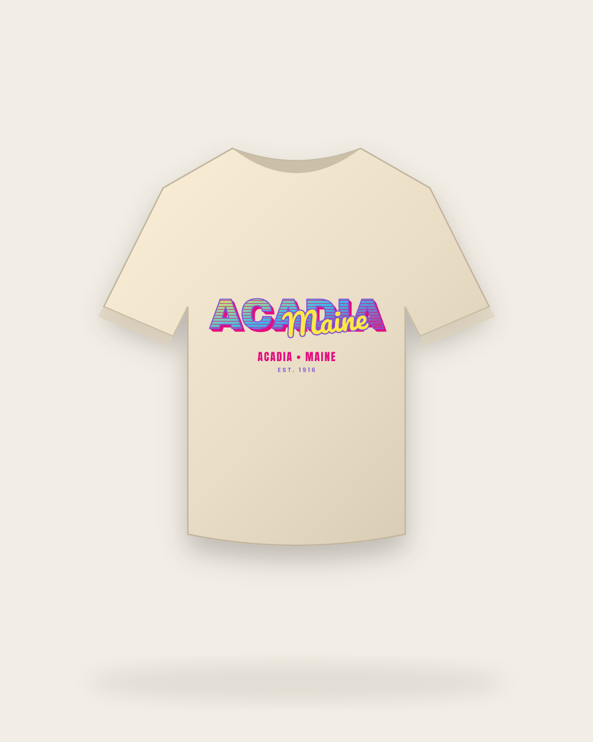 Acadia Music TV Organic Cotton Tee in Natural