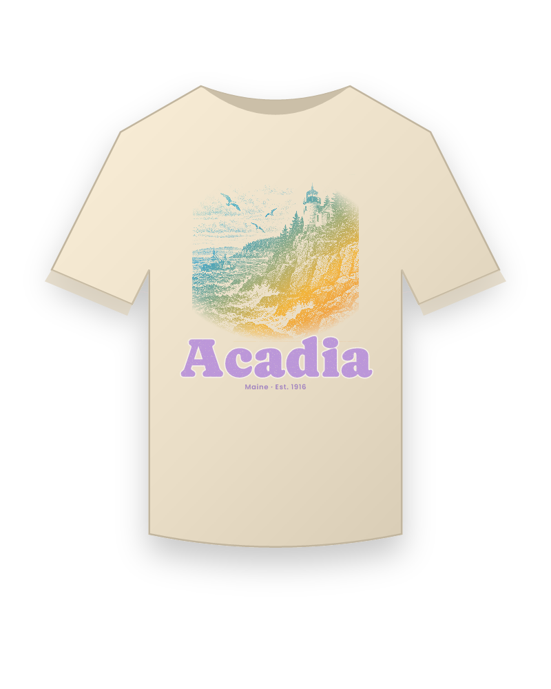 Acadia Bass Harbor Light Classic Tee