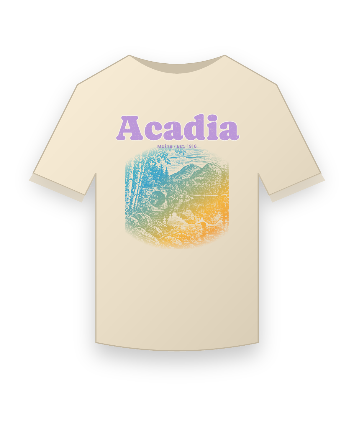 Acadia Jordan Pond Classic Tee in Natural