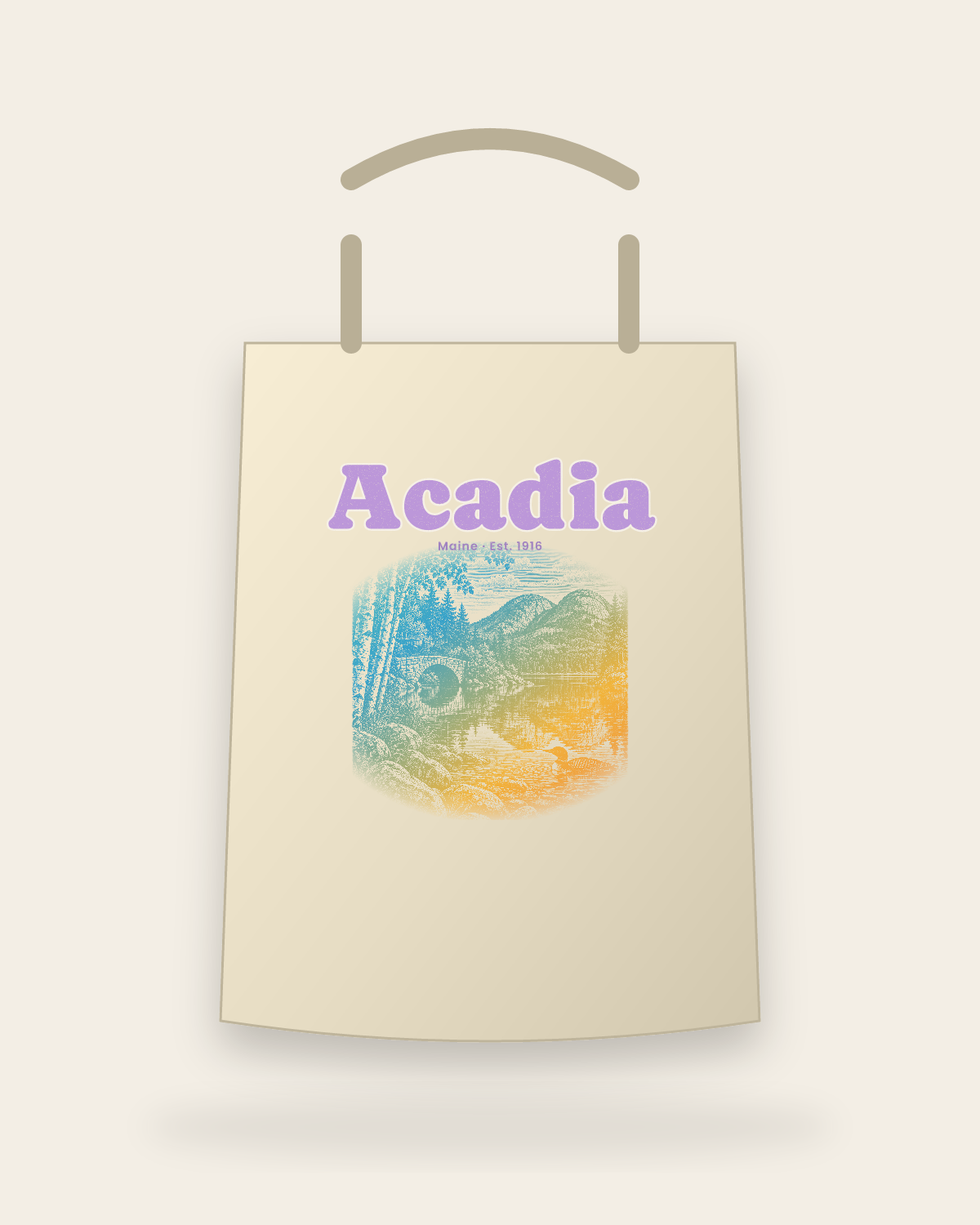 Acadia Jordan Pond Canvas Tote in Beige