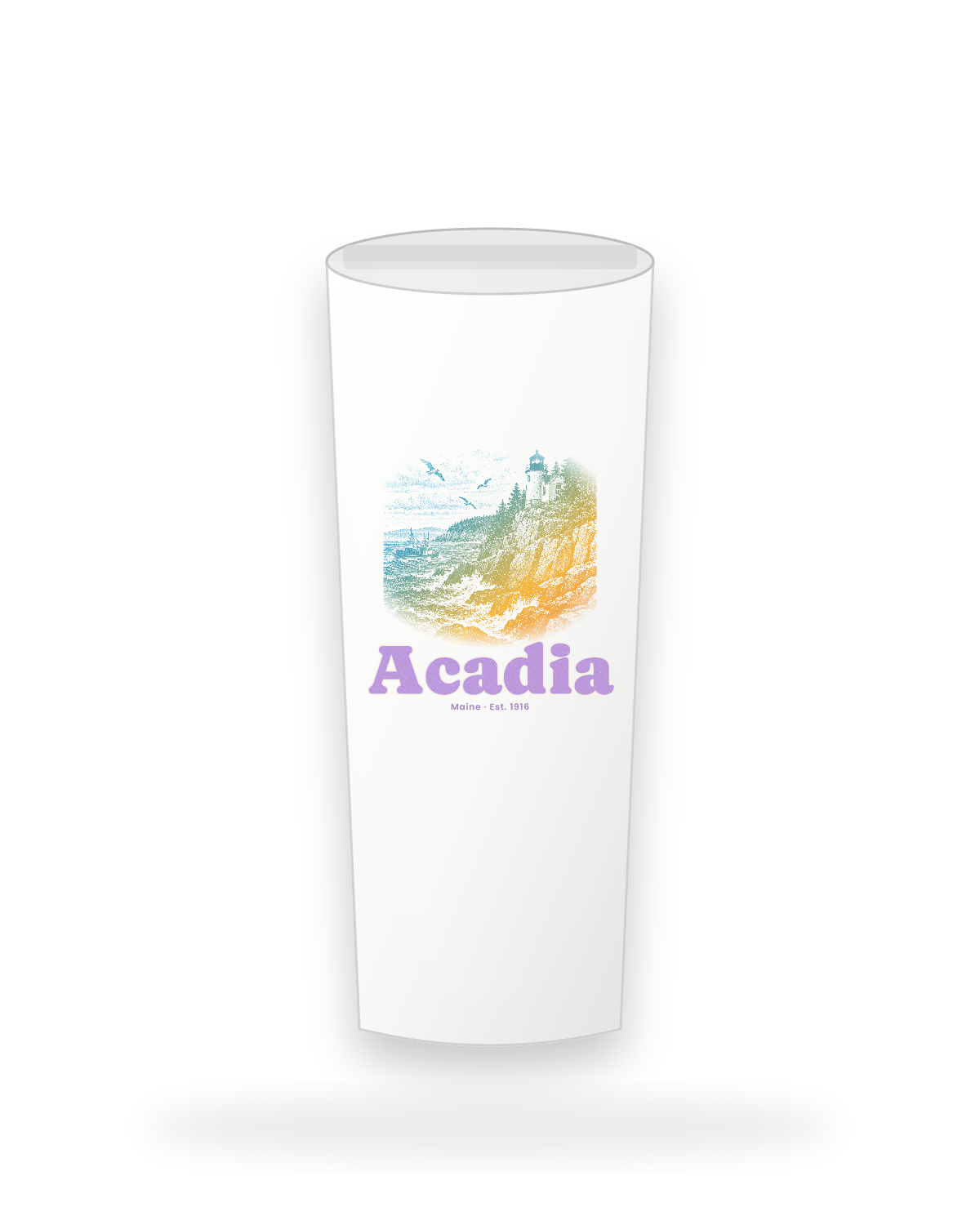 Acadia Bass Harbor Light Insulated Tumbler 20oz in White