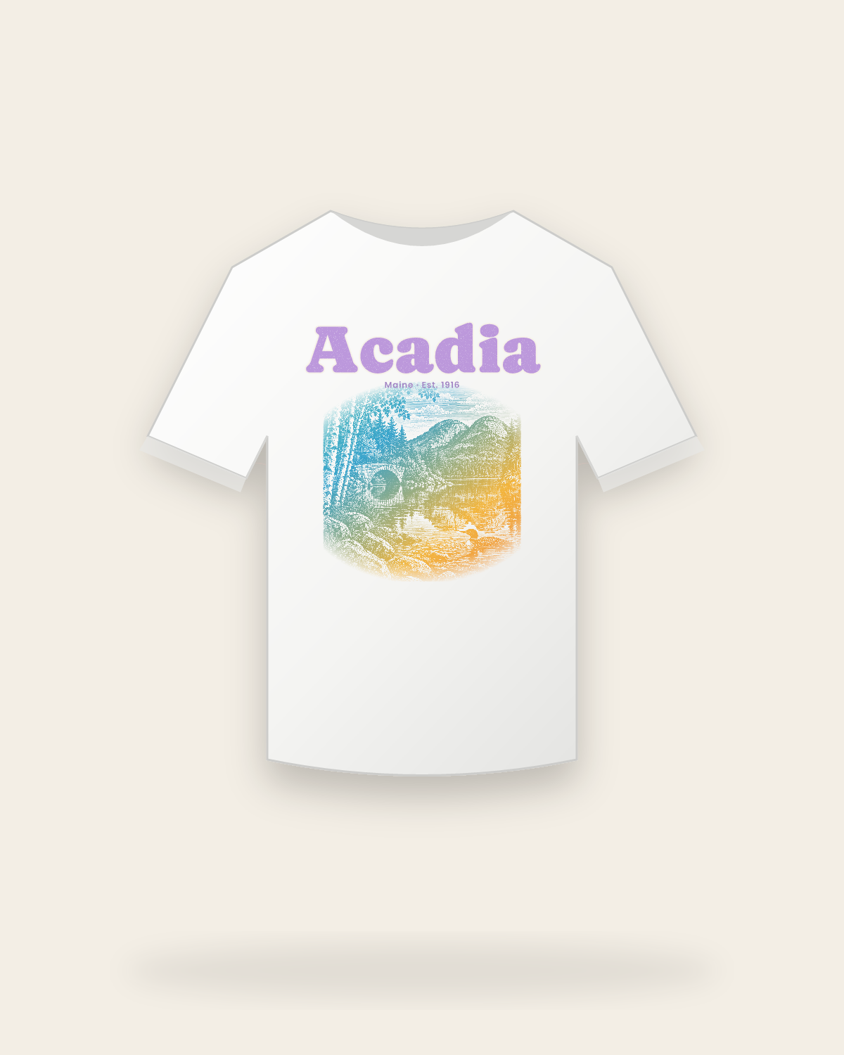 Acadia Jordan Pond Youth Tee in White