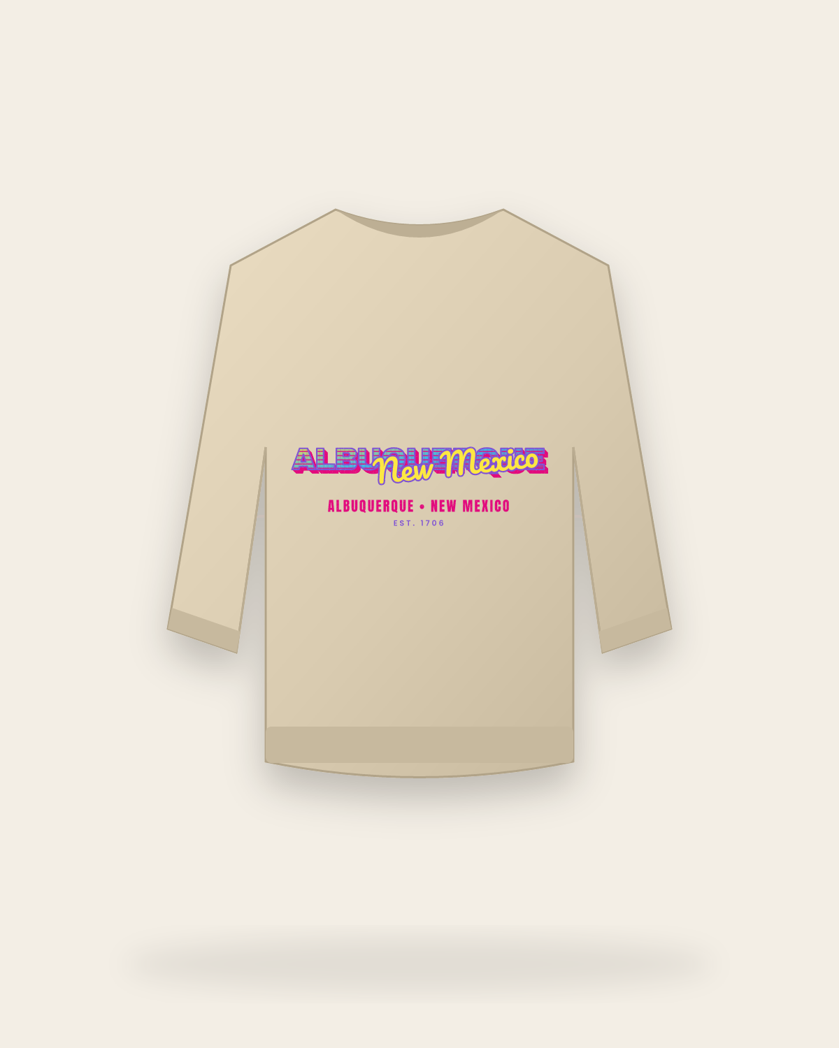 Albuquerque Music TV Crewneck Sweatshirt in Sand
