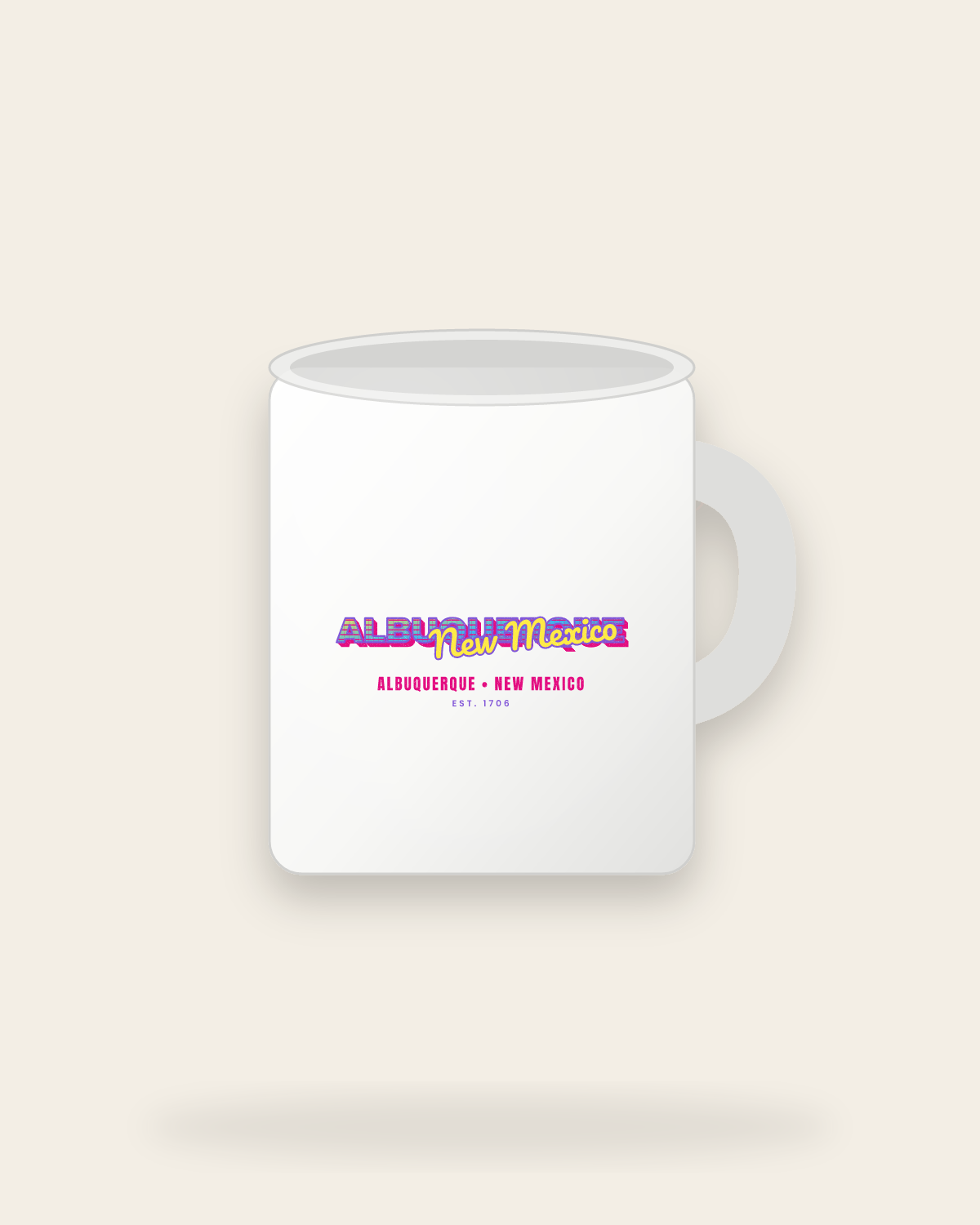 Albuquerque Music TV Ceramic Mug 11oz in White