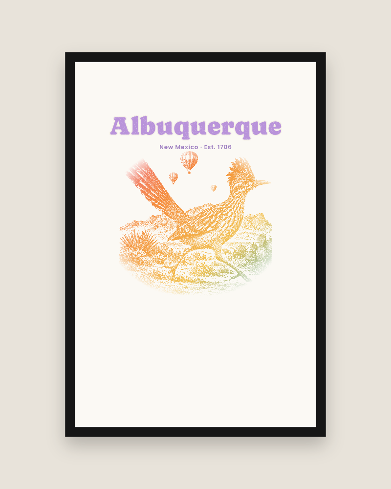 Albuquerque Roadrunner Matte Poster