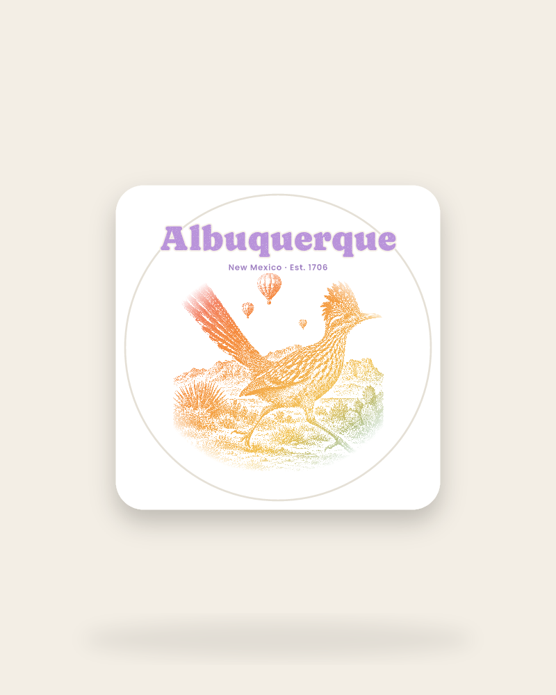 Albuquerque Roadrunner Kiss-Cut Sticker