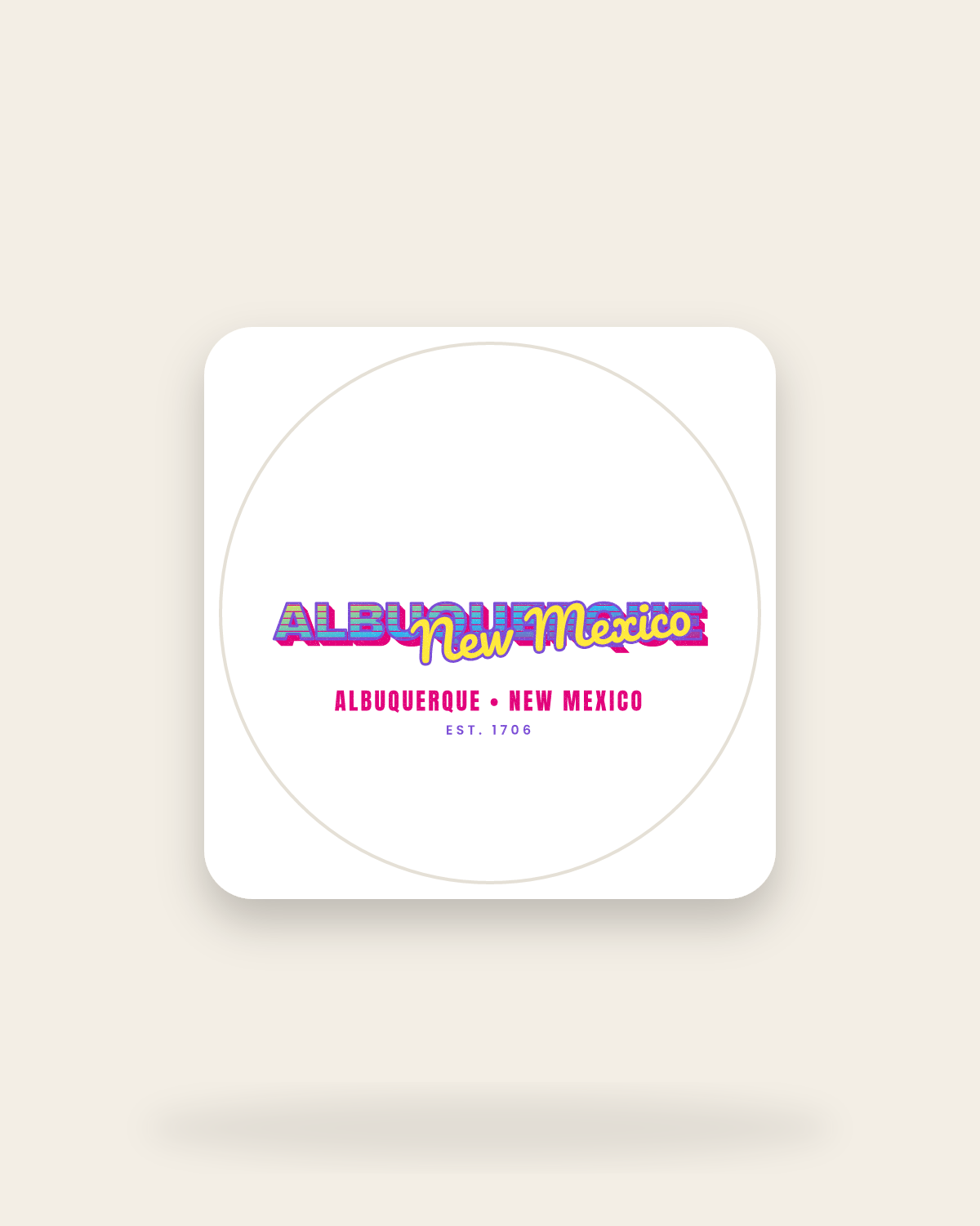 Albuquerque Music TV Kiss-Cut Sticker in White