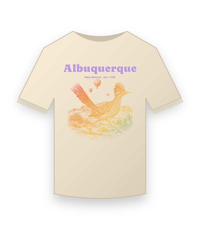 Albuquerque Roadrunner Organic Cotton Tee