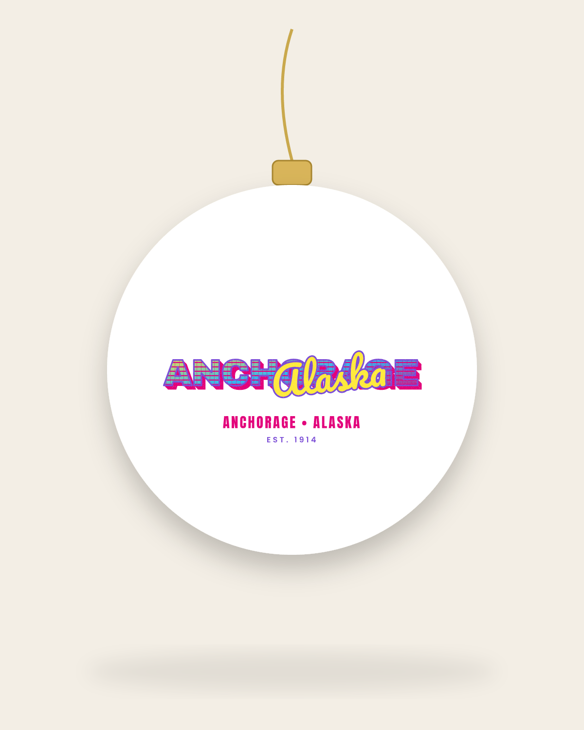 Anchorage Music TV Ceramic Ornament in White