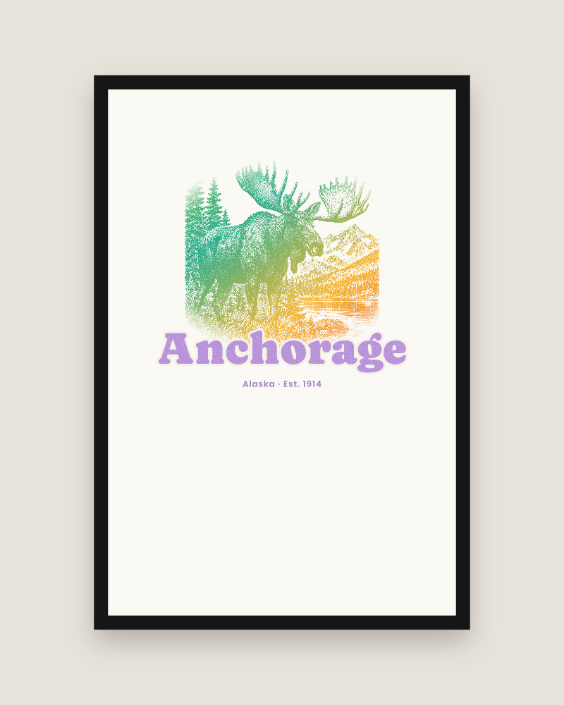 Anchorage Bull Moose Matte Poster