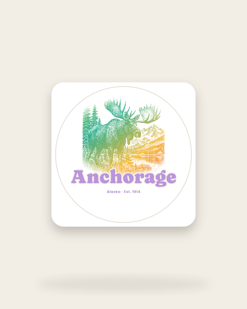 Anchorage Bull Moose Kiss-Cut Sticker