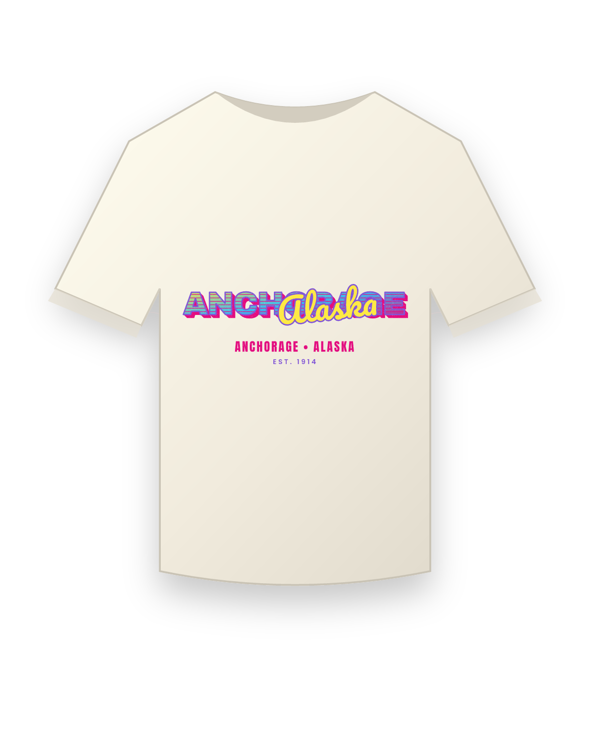 Anchorage Music TV Vintage Wash Tee in Ivory