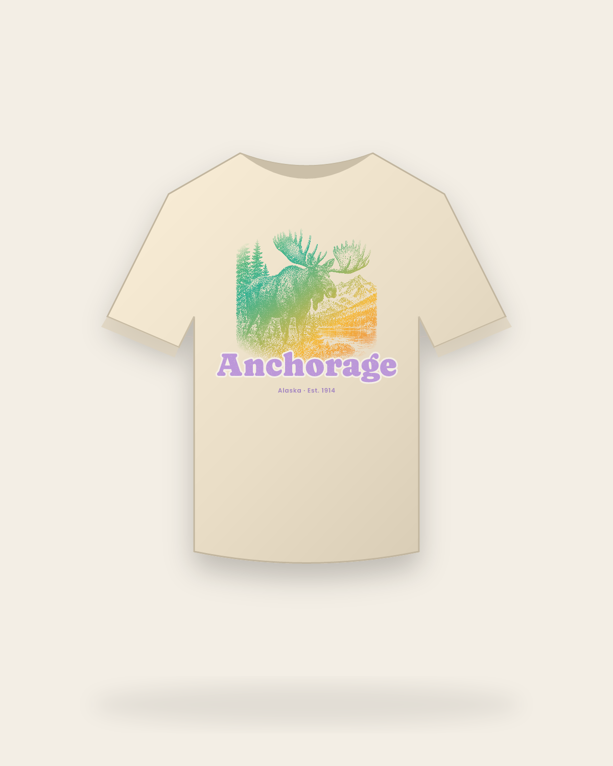 Anchorage, AK Bull Moose Classic Tee in Natural