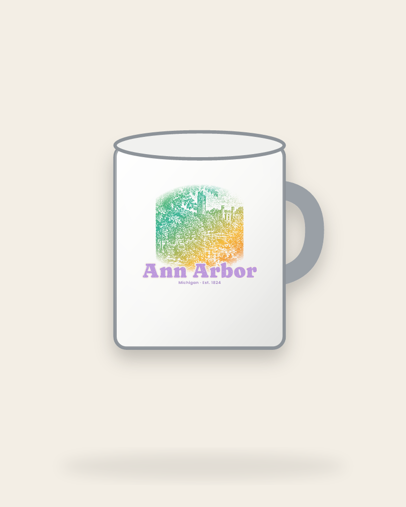 Ann Arbor Campus Squirrel Enamel Camp Mug