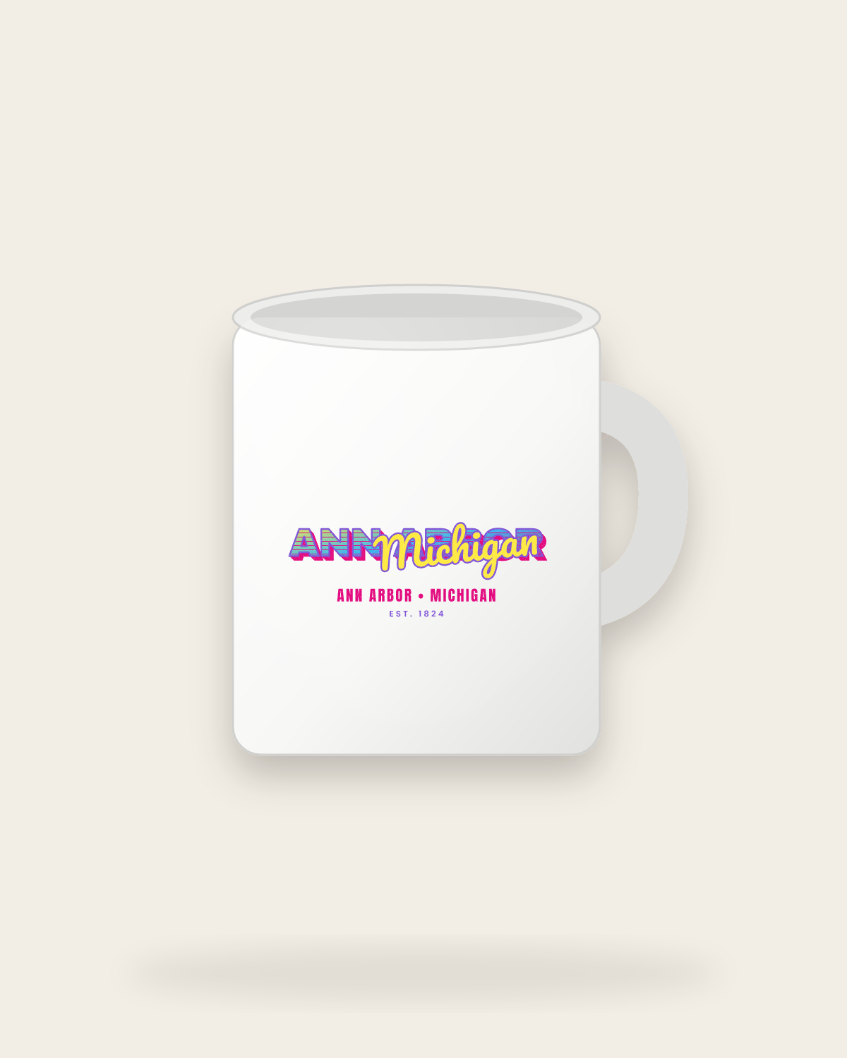 Ann Arbor Music TV Ceramic Mug 11oz in White