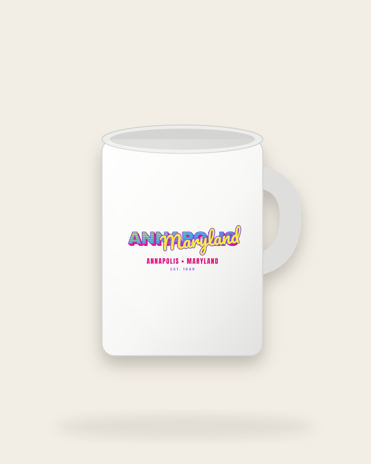 Annapolis Music TV Ceramic Mug 15oz in White