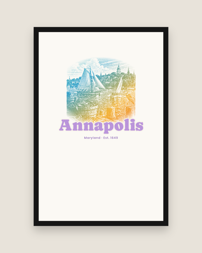 Annapolis Skipjack & State House Matte Poster