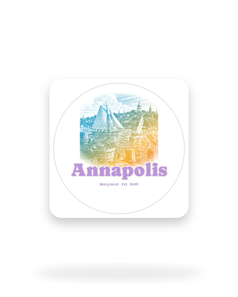 Annapolis Skipjack & State House Kiss-Cut Sticker