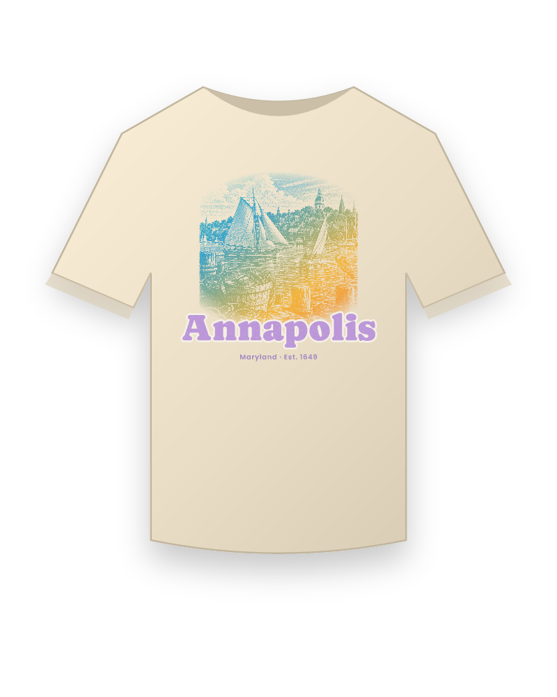 Annapolis Skipjack & State House Organic Cotton Tee