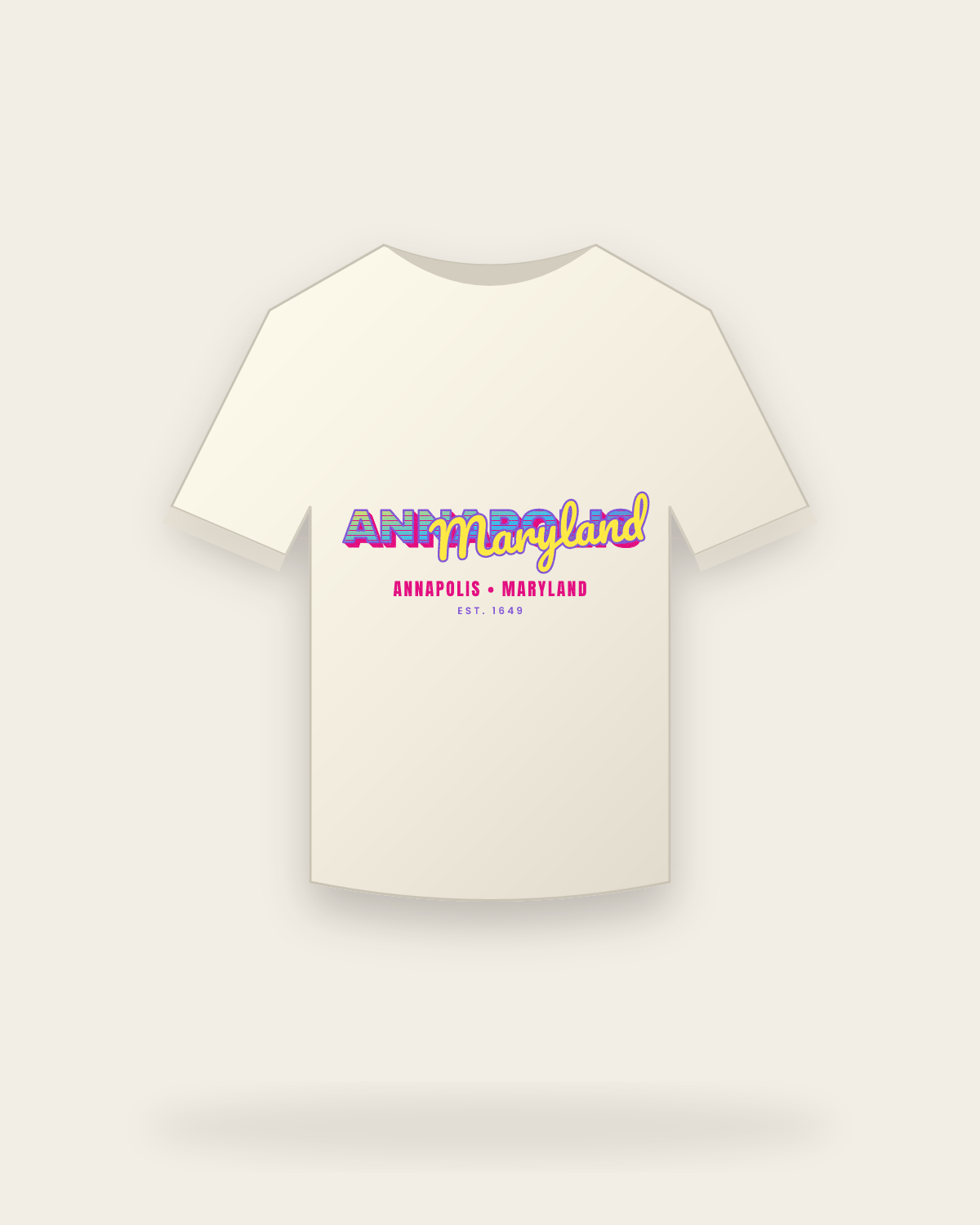 Annapolis Music TV Vintage Wash Tee in Ivory