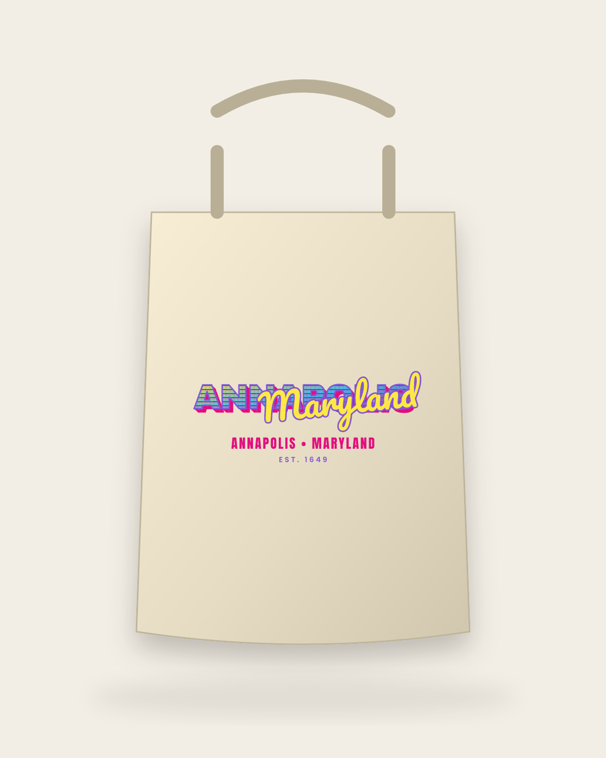 Annapolis Music TV Canvas Tote in Beige