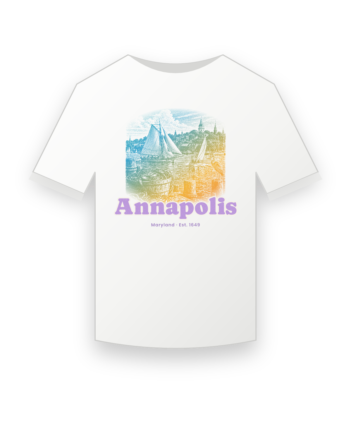 Annapolis Skipjack & State House Youth Tee in White