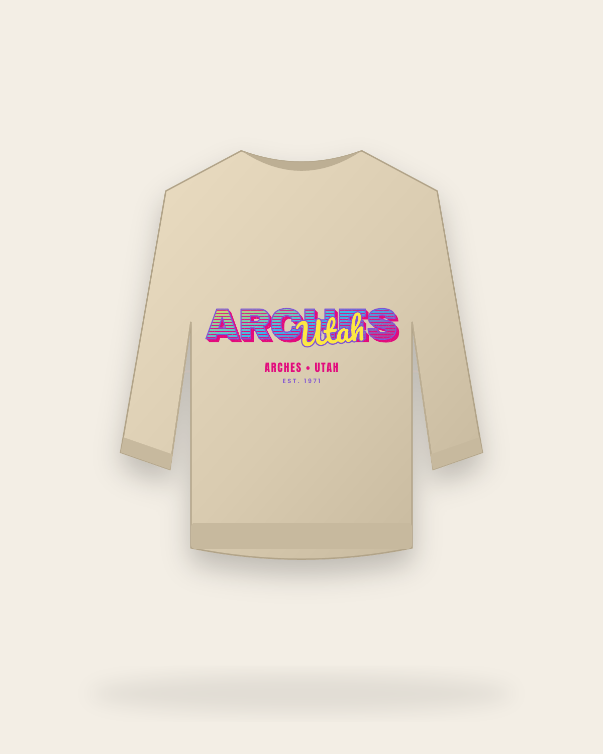 Arches Music TV Crewneck Sweatshirt in Sand