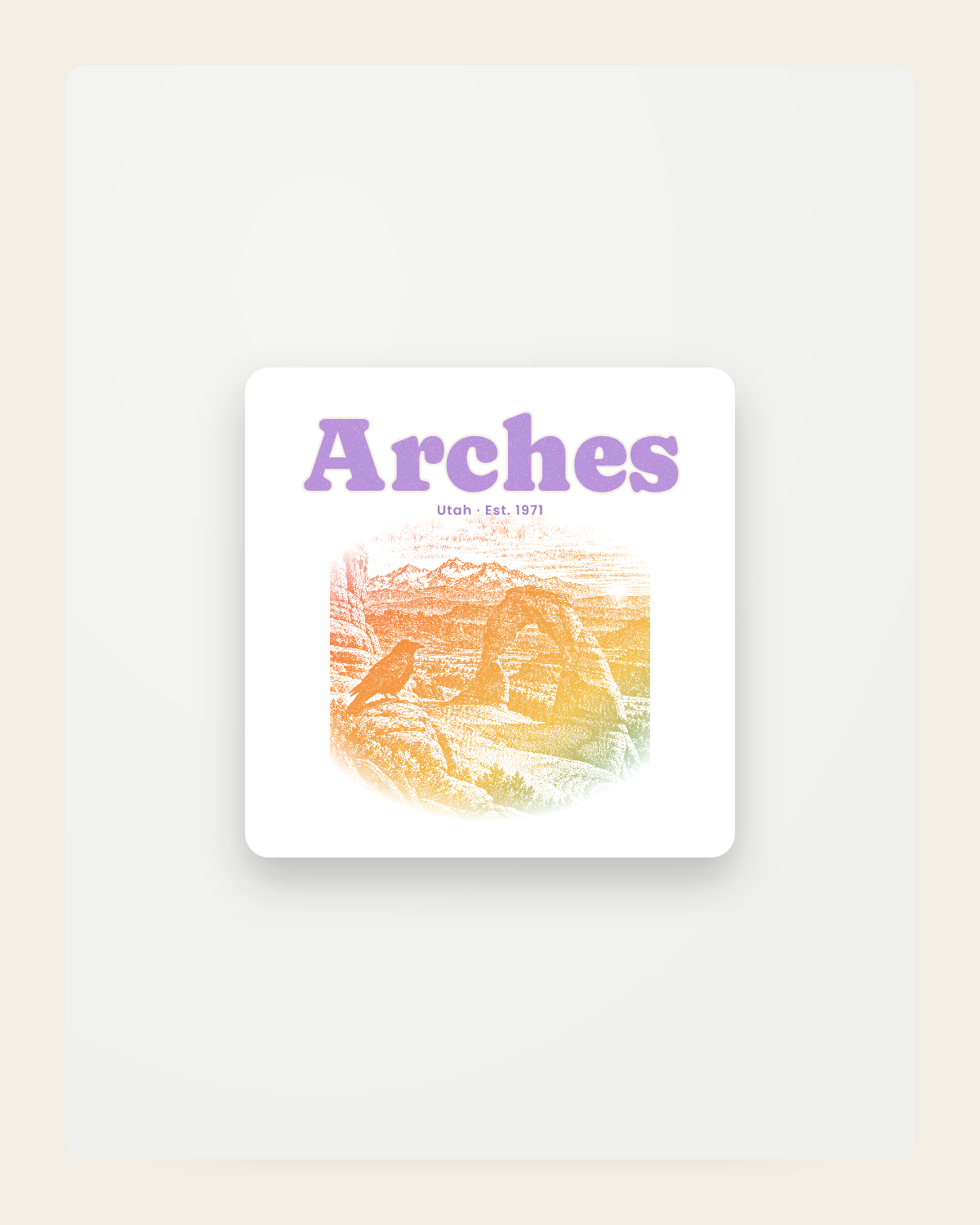 Arches Delicate Arch Fridge Magnet in White