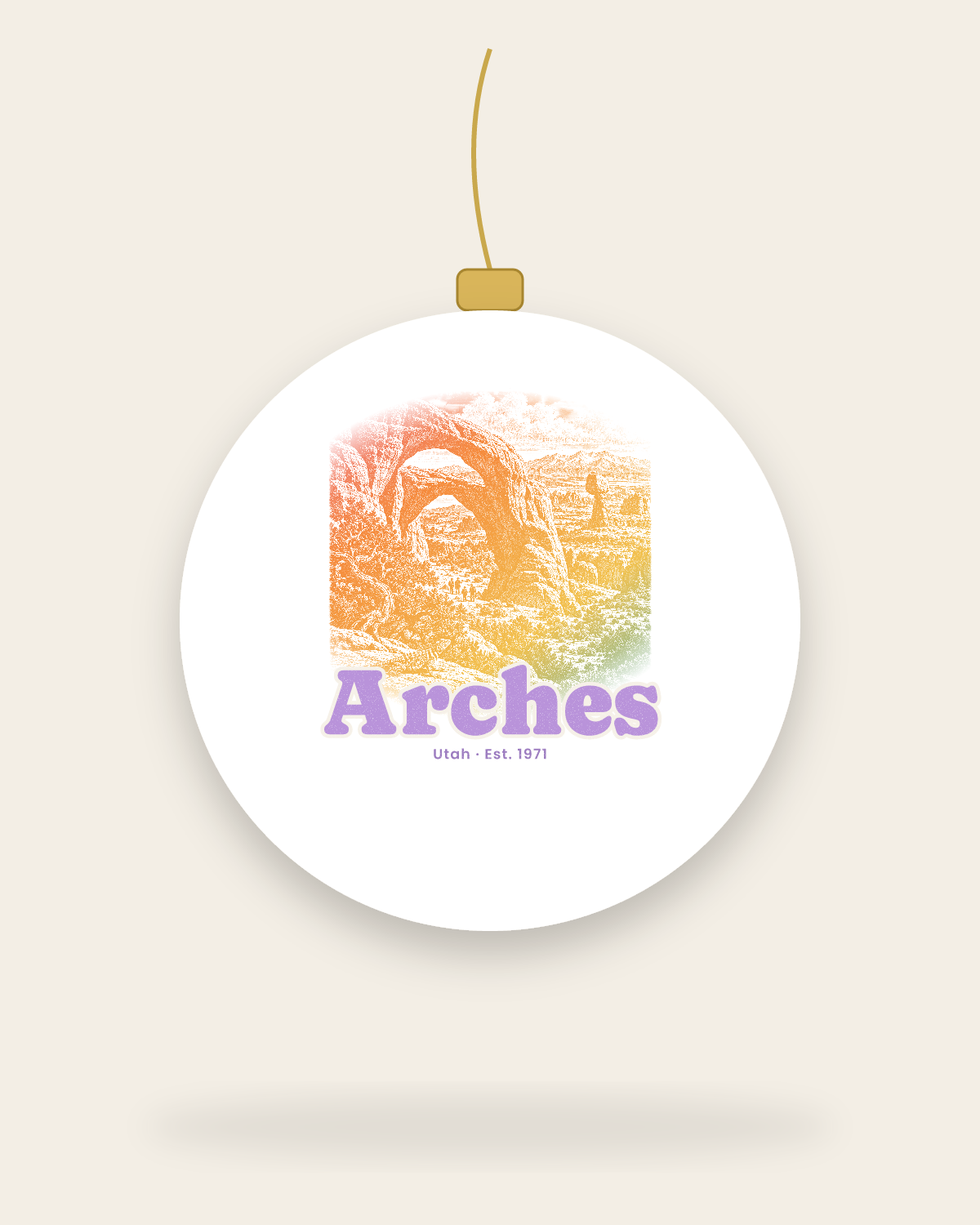 Arches Double Arch Ceramic Ornament in White
