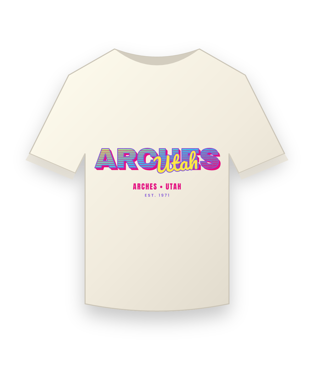 Arches Music TV Vintage Wash Tee in Ivory