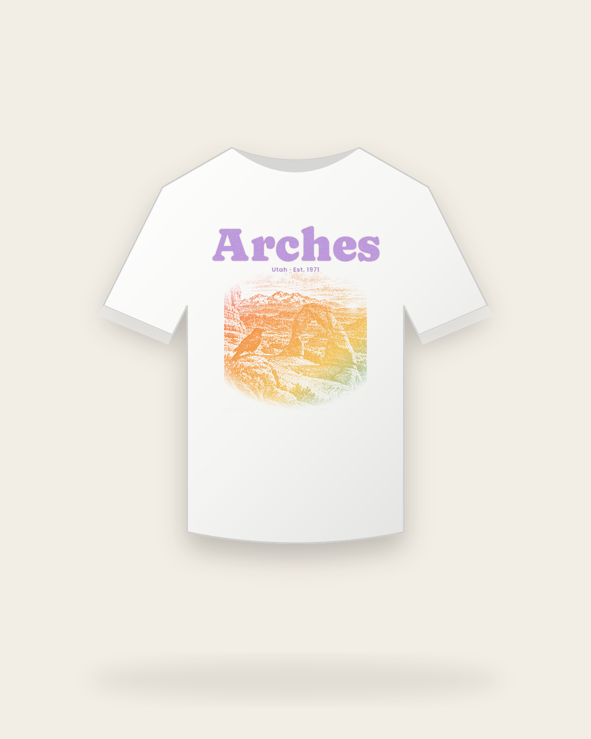 Arches Delicate Arch Youth Tee in White
