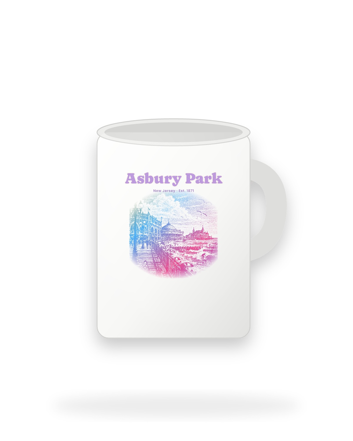 Asbury Park Boardwalk Casino Ceramic Mug 15oz in White