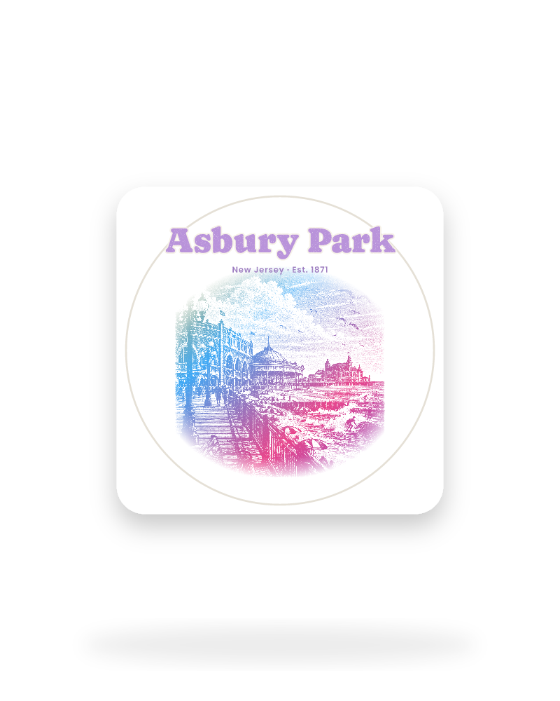 Asbury Park Boardwalk Casino Kiss-Cut Sticker
