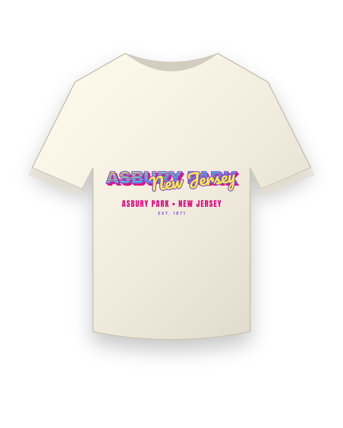 Asbury Park Music TV Vintage Wash Tee in Ivory