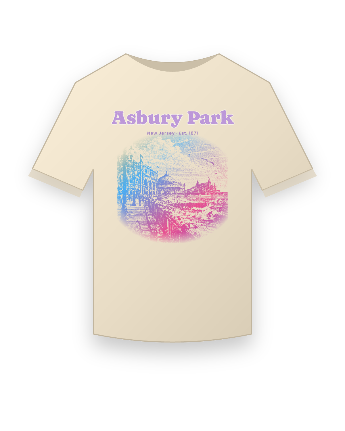 Asbury Park Boardwalk Casino Classic Tee in Natural