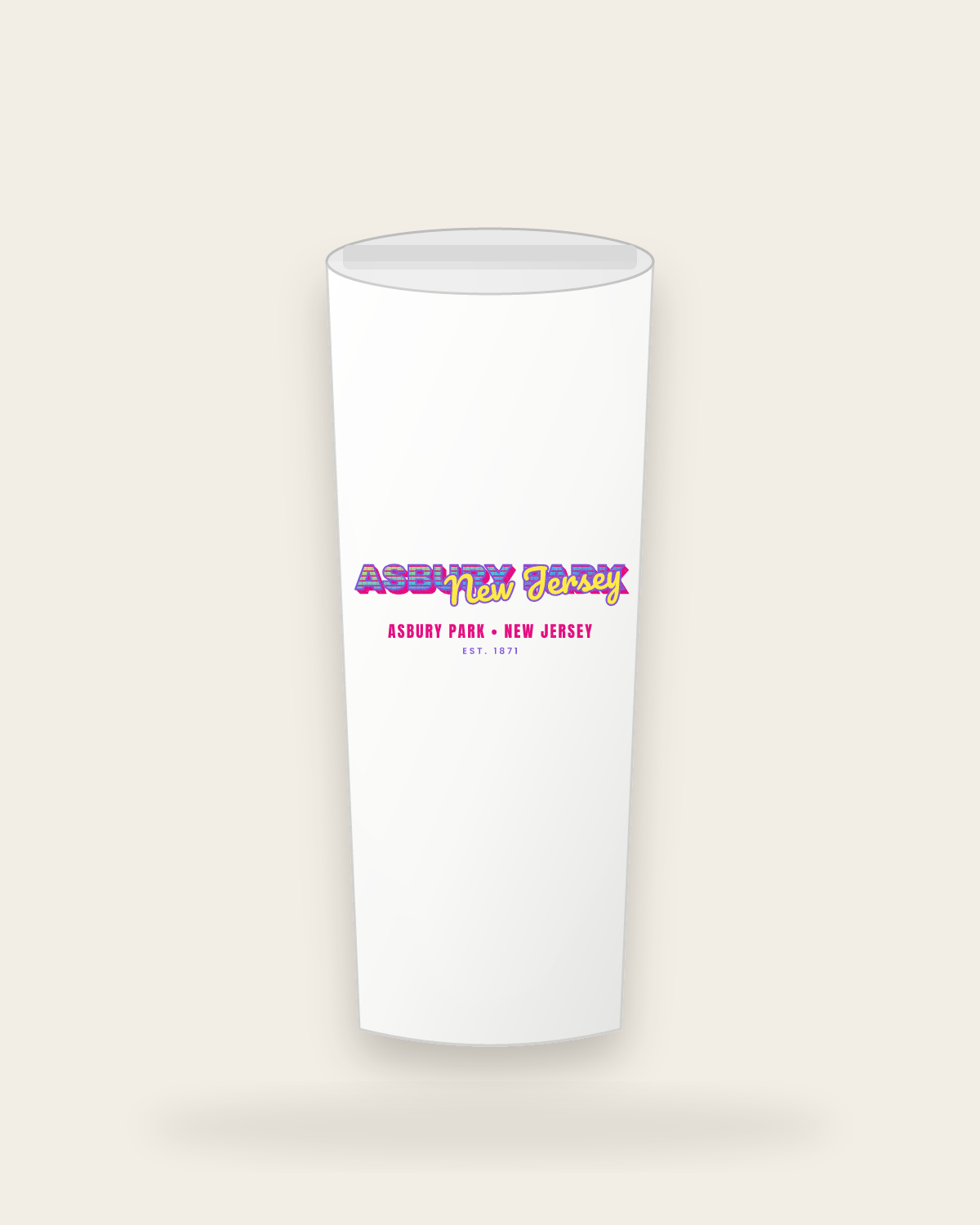 Asbury Park Music TV Insulated Tumbler 20oz in White