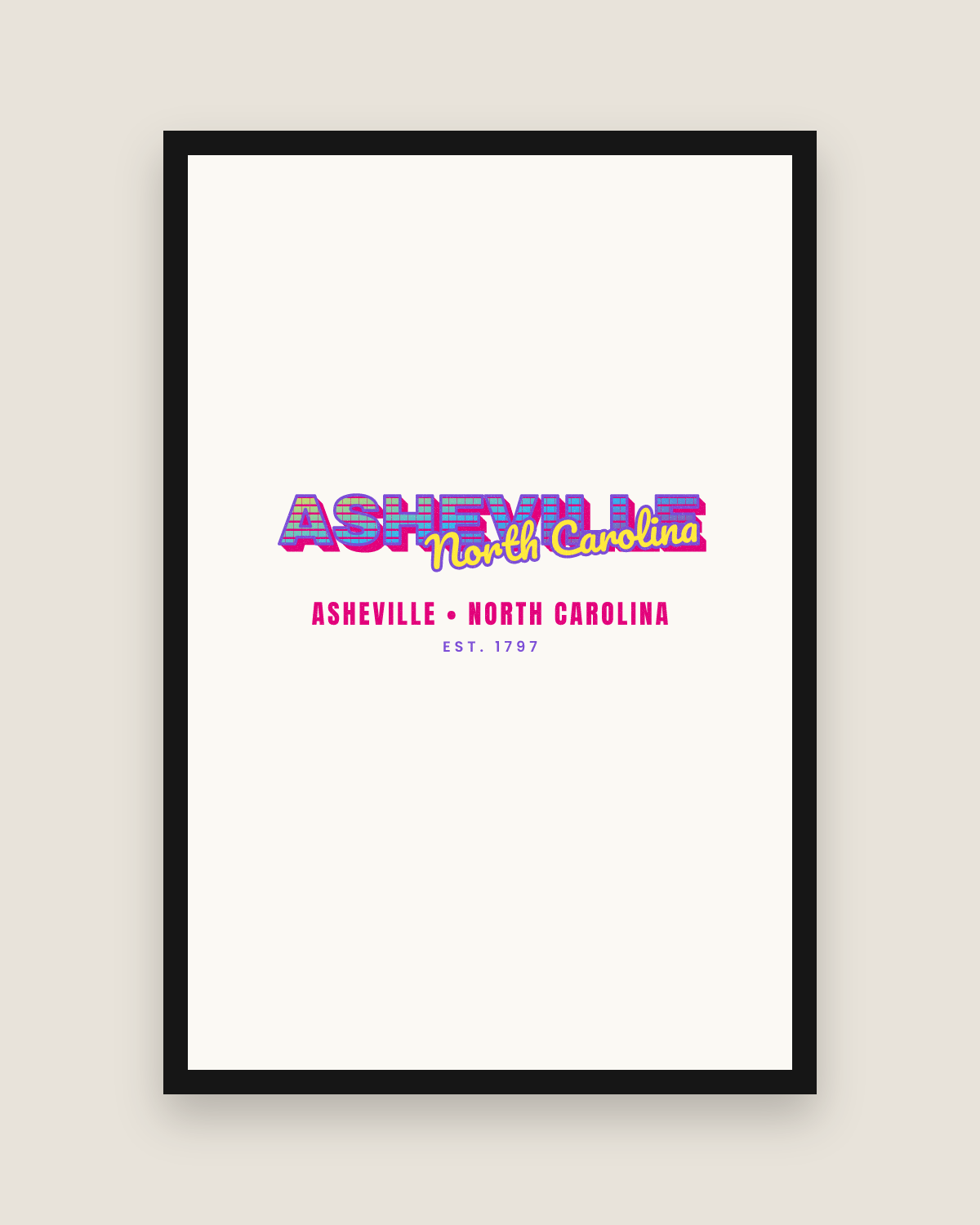 Asheville Music TV Matte Poster in White