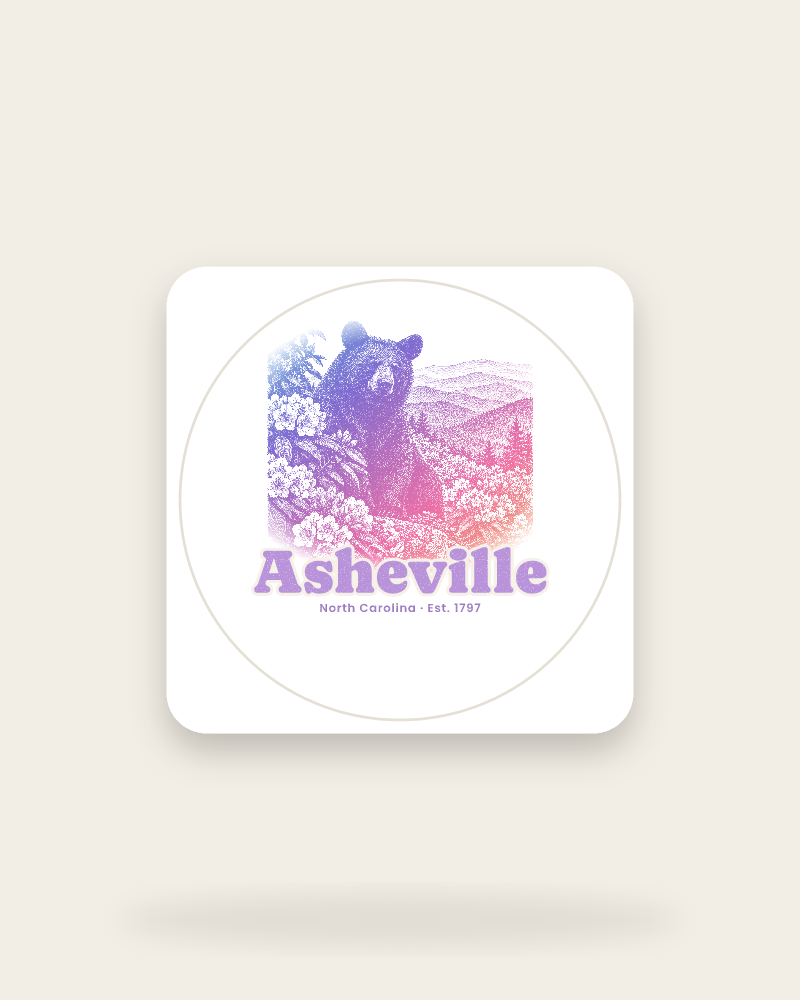 Asheville Black Bear Kiss-Cut Sticker