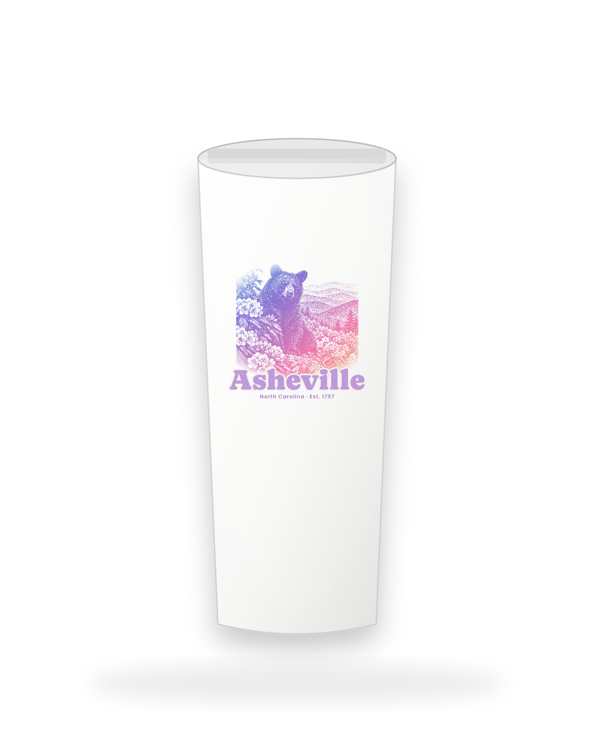Asheville Black Bear Insulated Tumbler 20oz in White