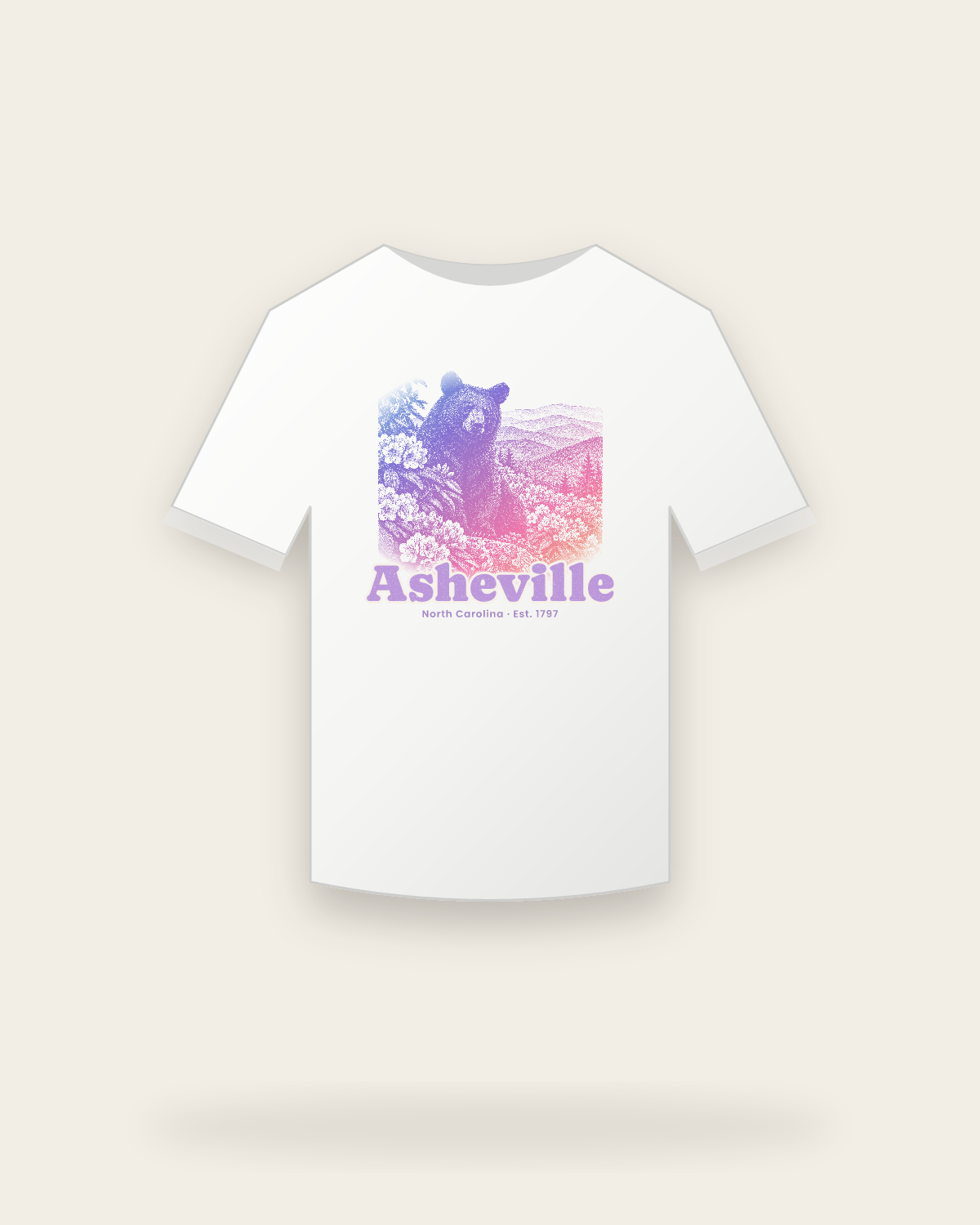 Asheville Black Bear Youth Tee in White