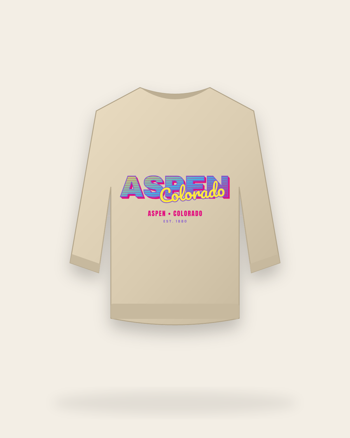Aspen Music TV Crewneck Sweatshirt in Sand