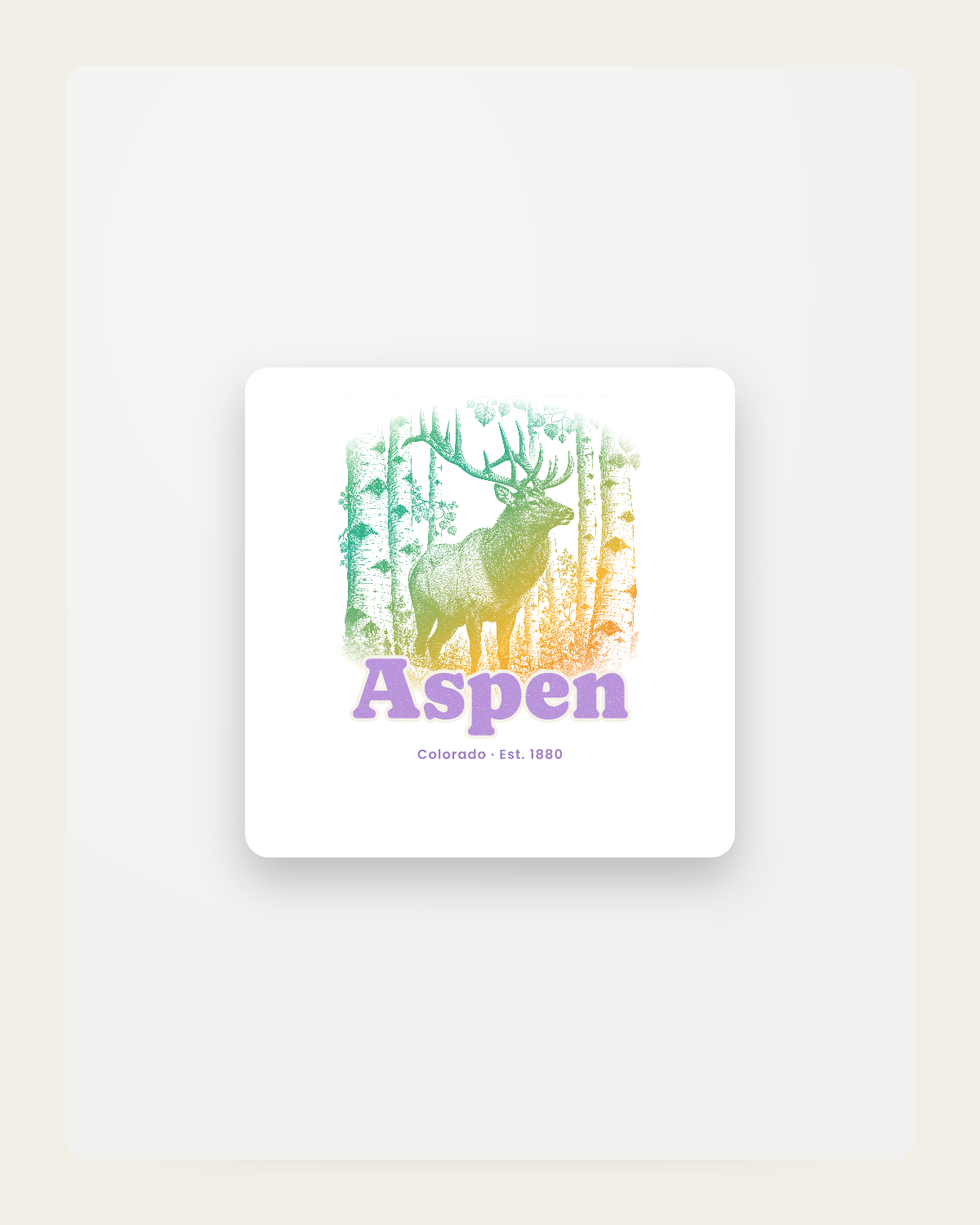 Aspen Elk in the Aspens Fridge Magnet in White