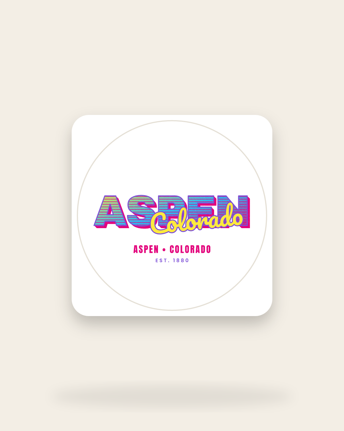 Aspen Music TV Kiss-Cut Sticker in White